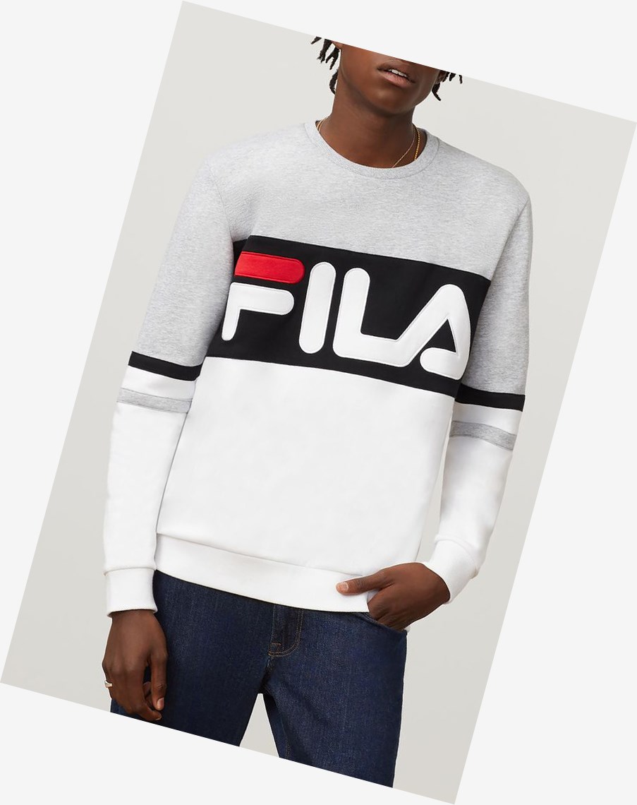 Fila Freddie Sweatshirt Wht/Lgrym/Blk | 01CJYLOVM