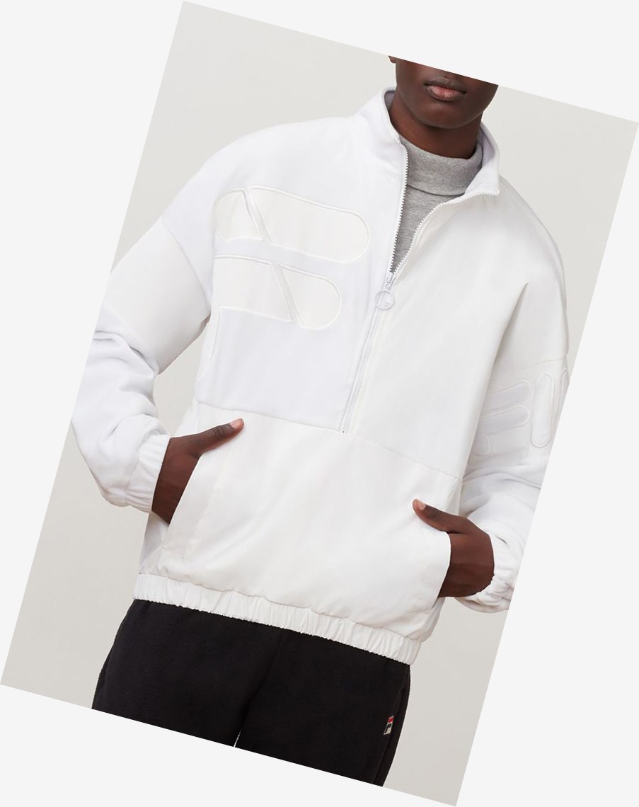 Fila Fritz Velour 3/4 Zip Blancas | 57BLFPWDO