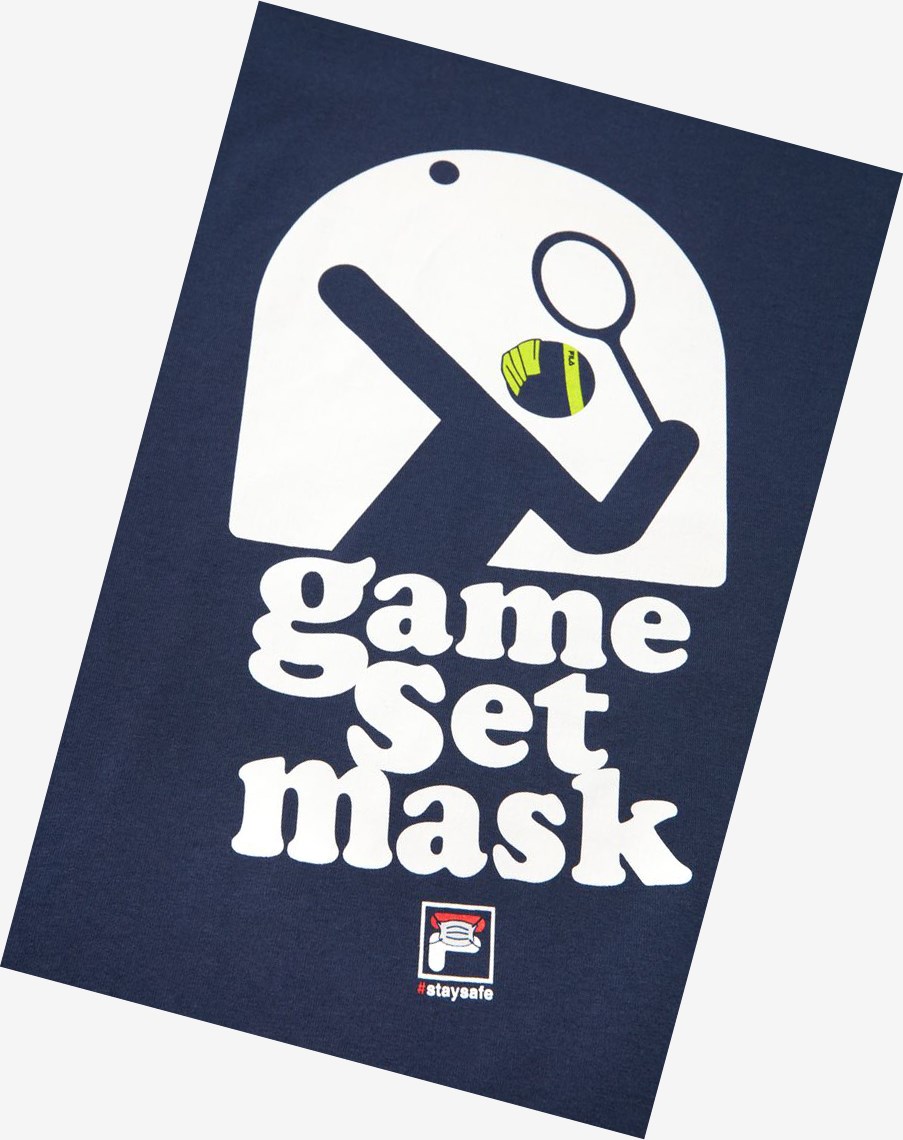 Fila Game Set Mask Tee Azul Marino | 23NOHASLB