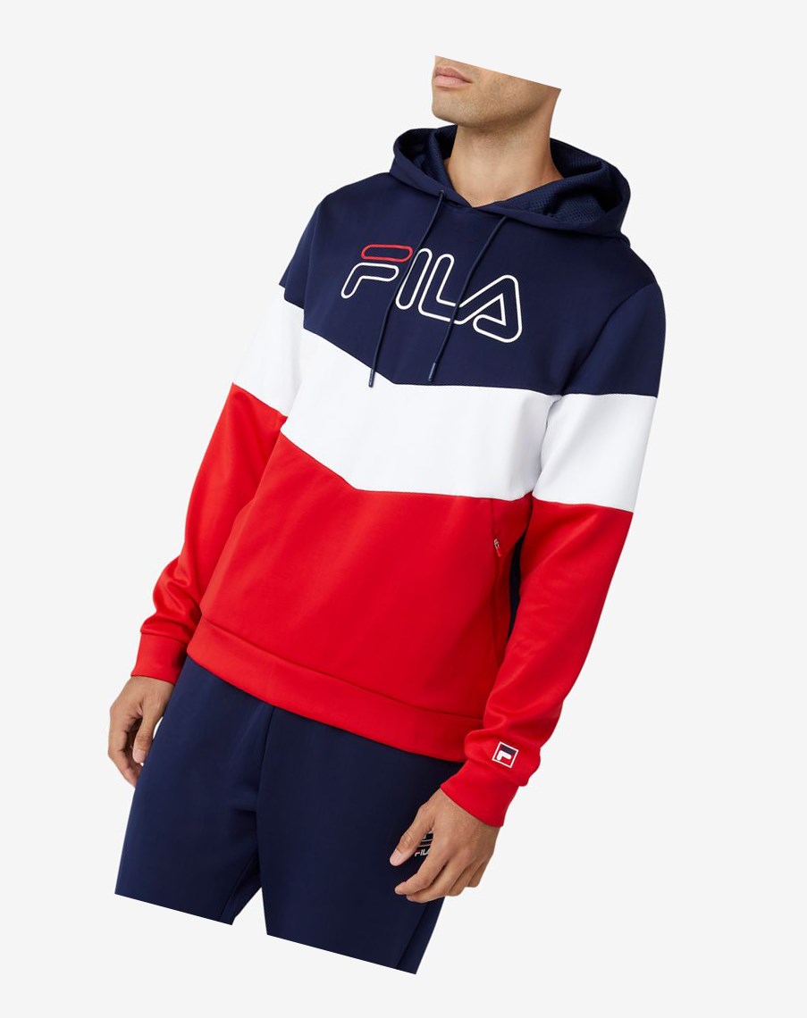 Fila Gerado Tech Hoodie Rojas Blancas | 07LKEGAWC