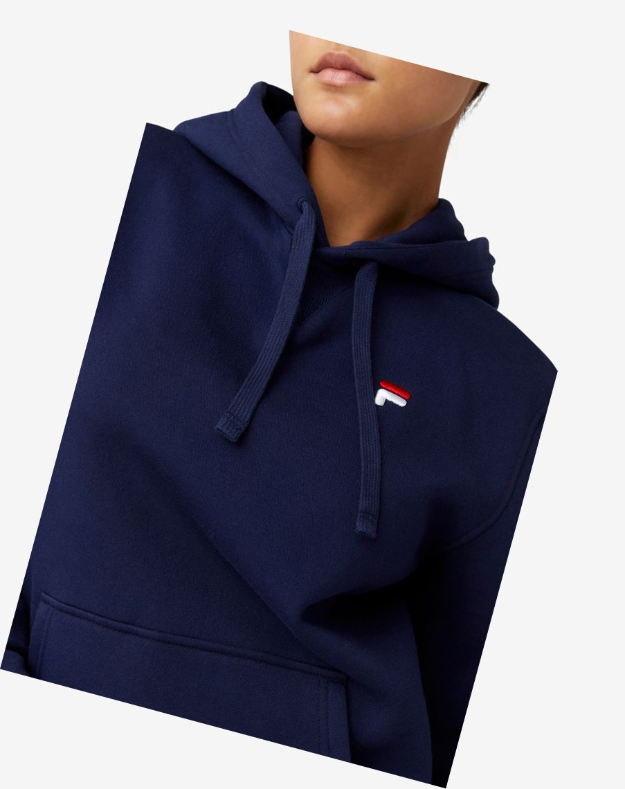 Fila Godfrey Hoodie 410 Peacoat | 48NLXEFBM