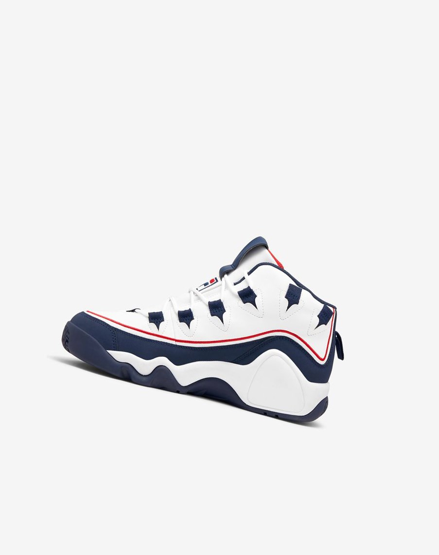 Fila Grant Hill 1 Offset Sneakers Blancas Azul Marino Rojas | 31YFWOKAC