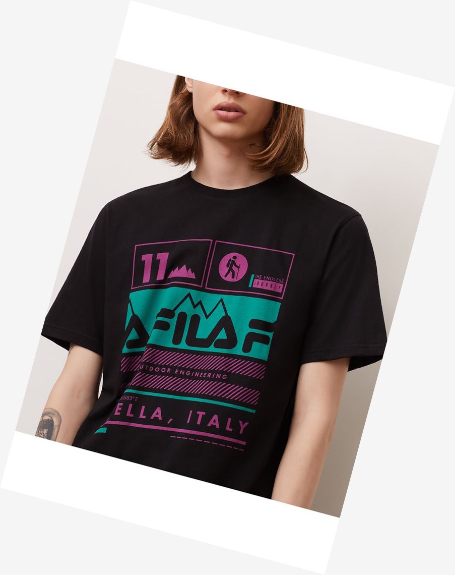 Fila Grid Tee Negras | 45JNWZQRA