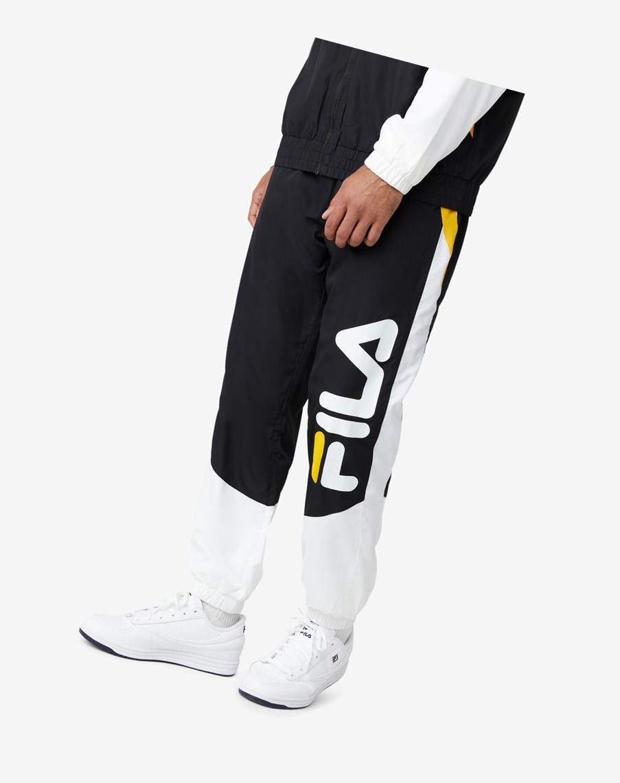 Fila Gustavo Pant Negras Blancas Amarillo | 14DUJLCEI