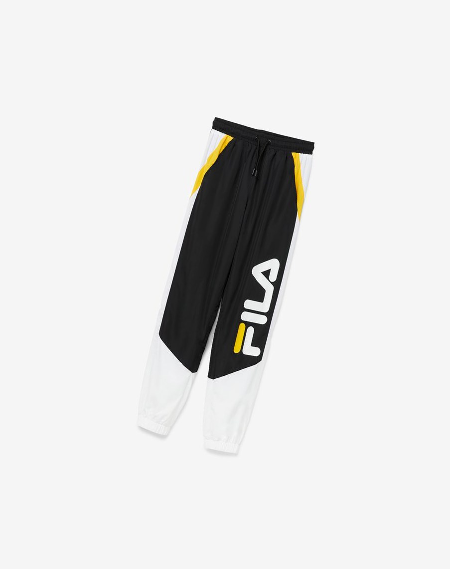 Fila Gustavo Pant Negras Blancas Amarillo | 14DUJLCEI