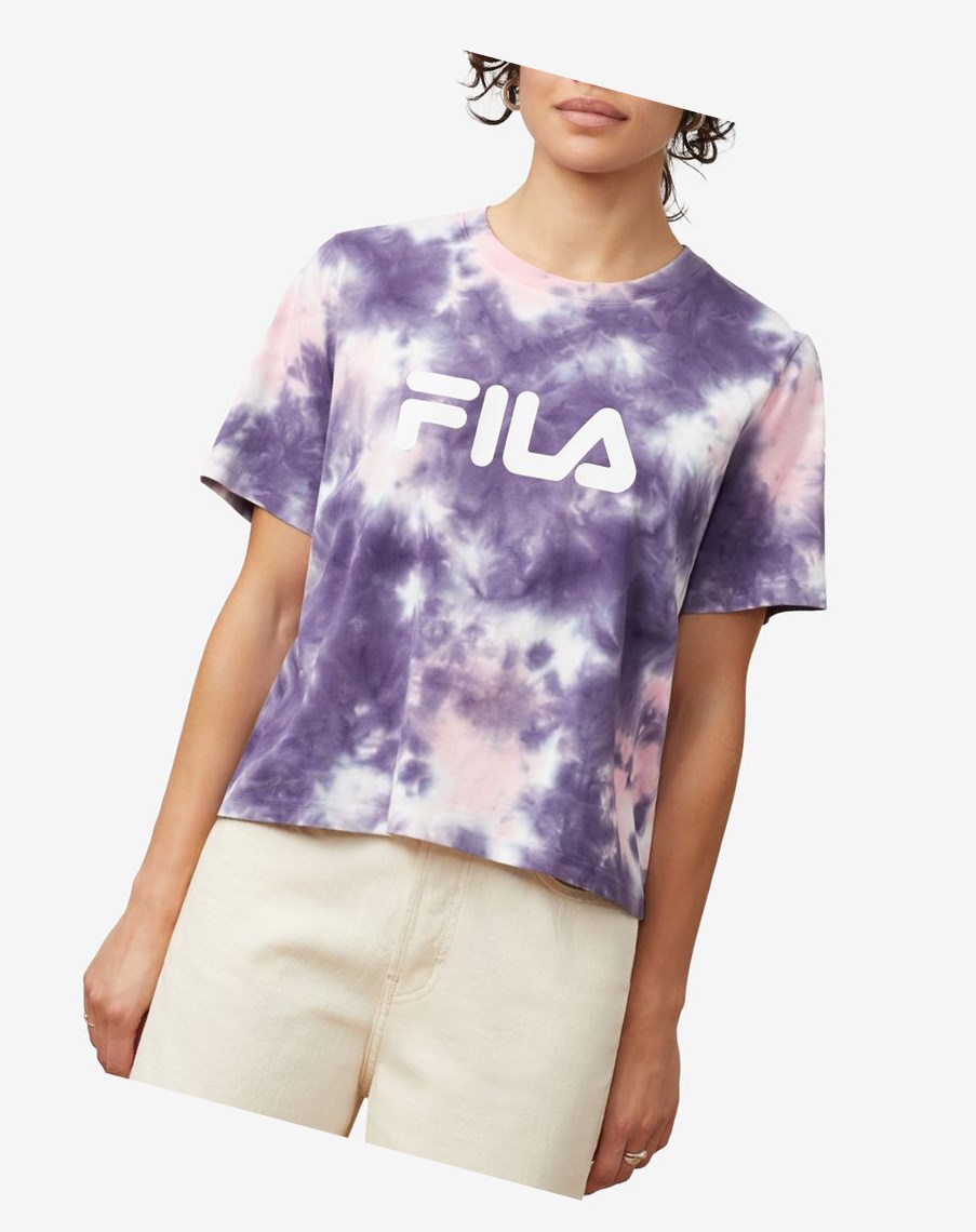 Fila Hannah Tie Dye Tee Rosas | 40CSUFZGN