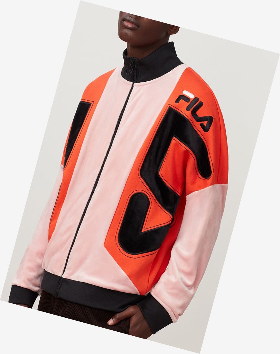 Fila Harlen Velour Pista Jacket Pshad/Ctom/Blk | 18PAJYLDC