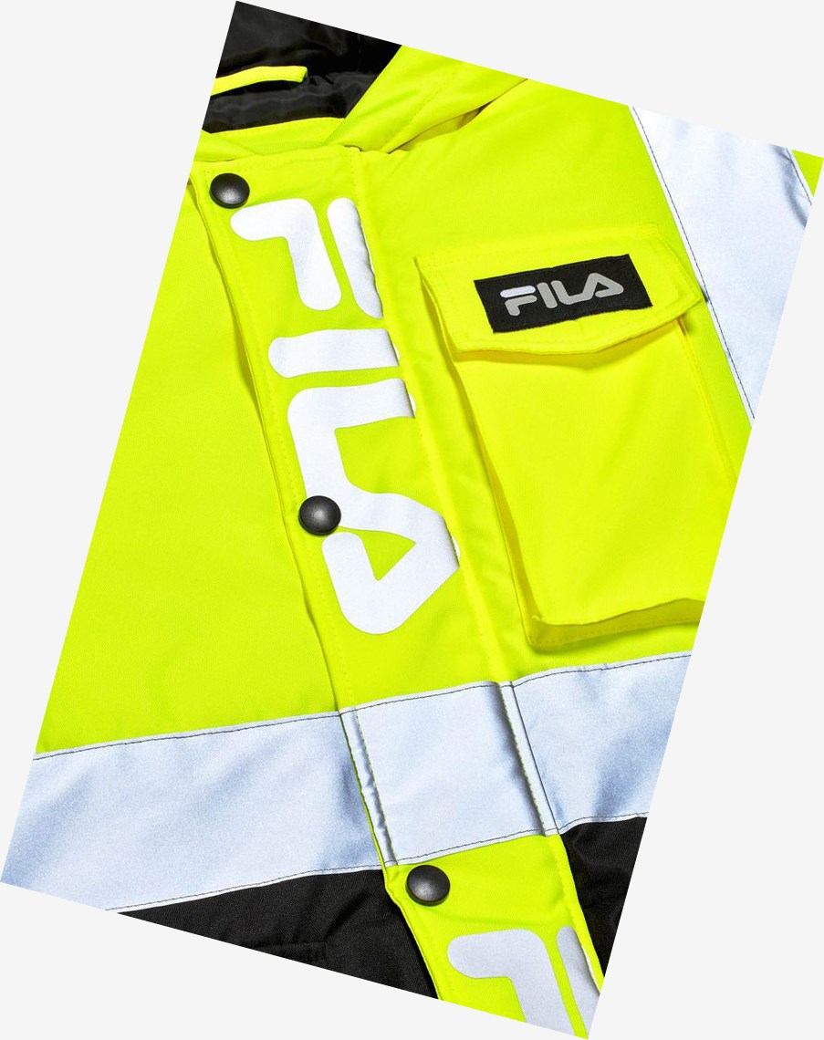 Fila High Visibility Encapuchado Bomber Jacket Amarillo | 08IPJMUYK