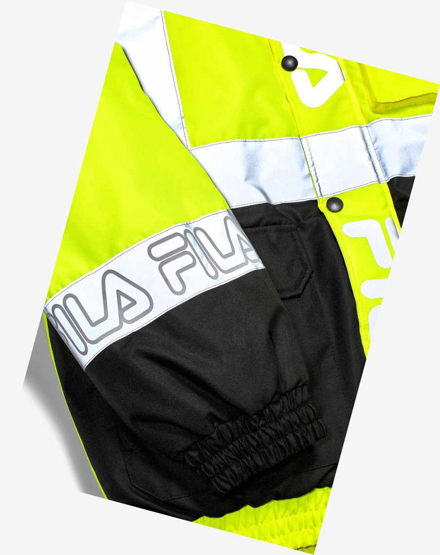 Fila High Visibility Encapuchado Bomber Jacket Amarillo | 08IPJMUYK