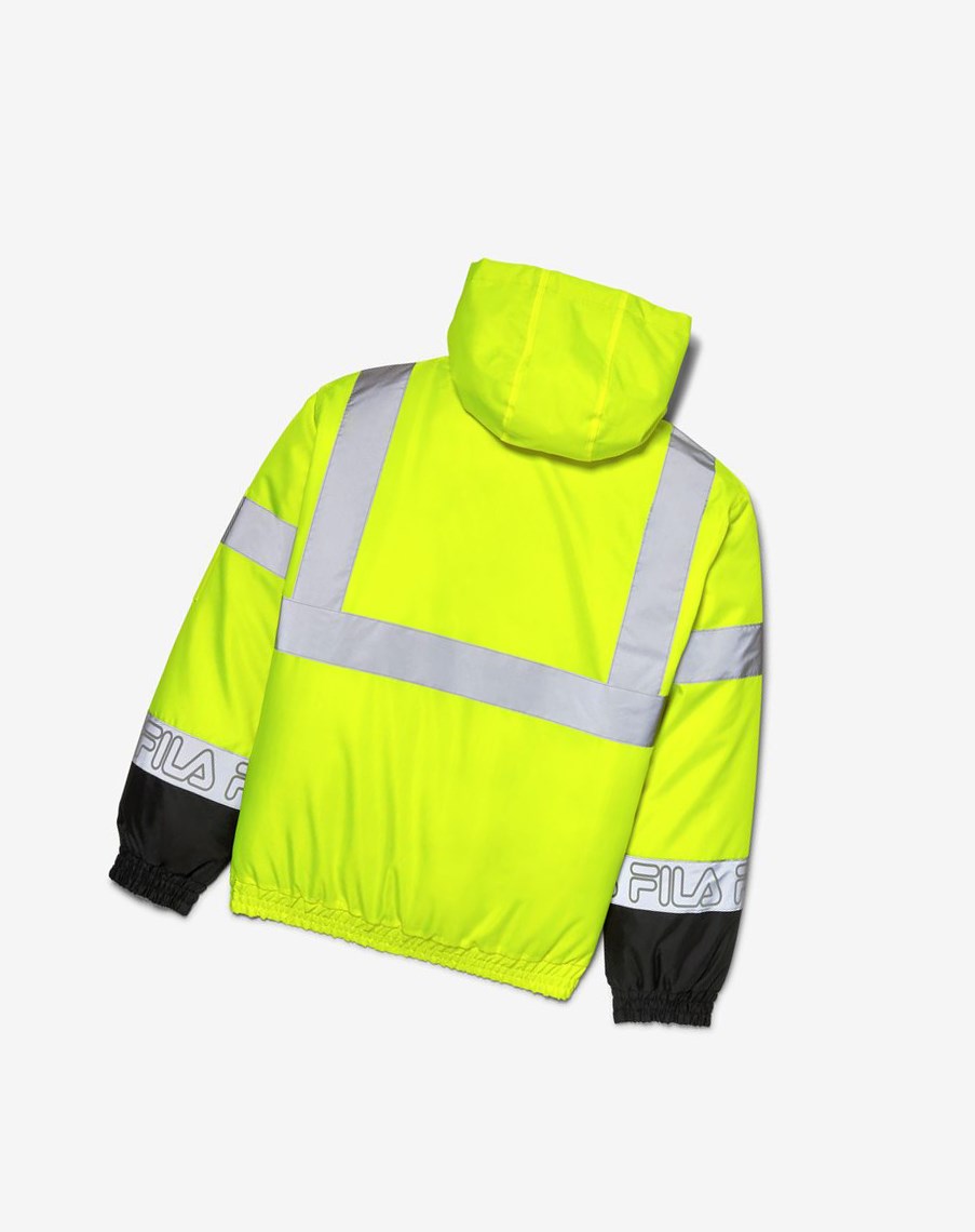 Fila High Visibility Encapuchado Bomber Jacket Amarillo | 08IPJMUYK