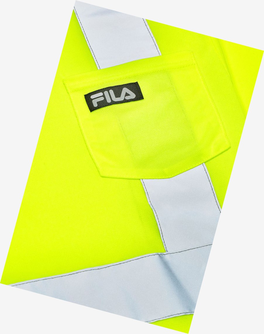 Fila High Visibility Long Sleeve Trabajo Shirt Amarillo | 61XNQEUMK