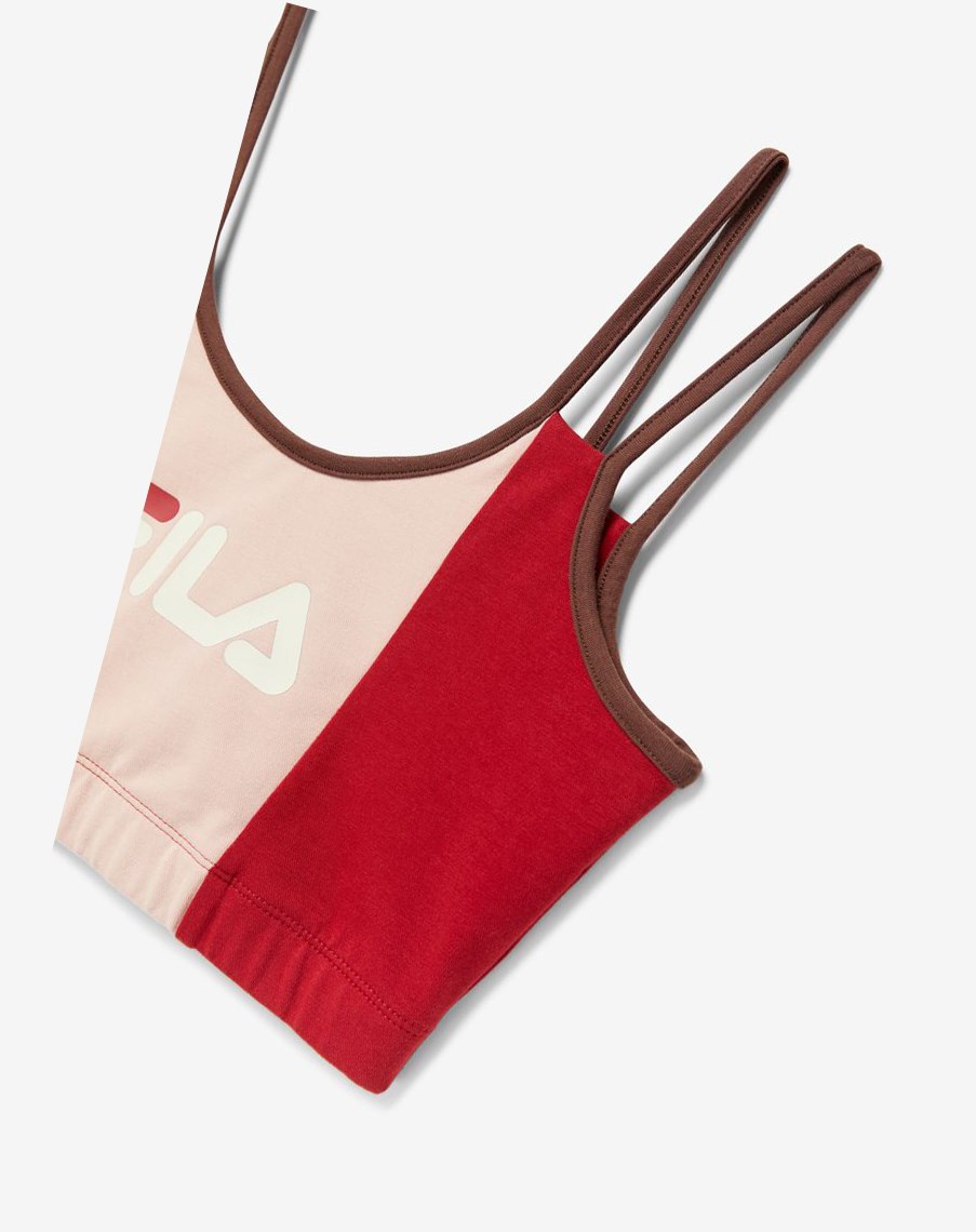 Fila Indira Bra Top Rojas Rosas | 14NBVZQOY