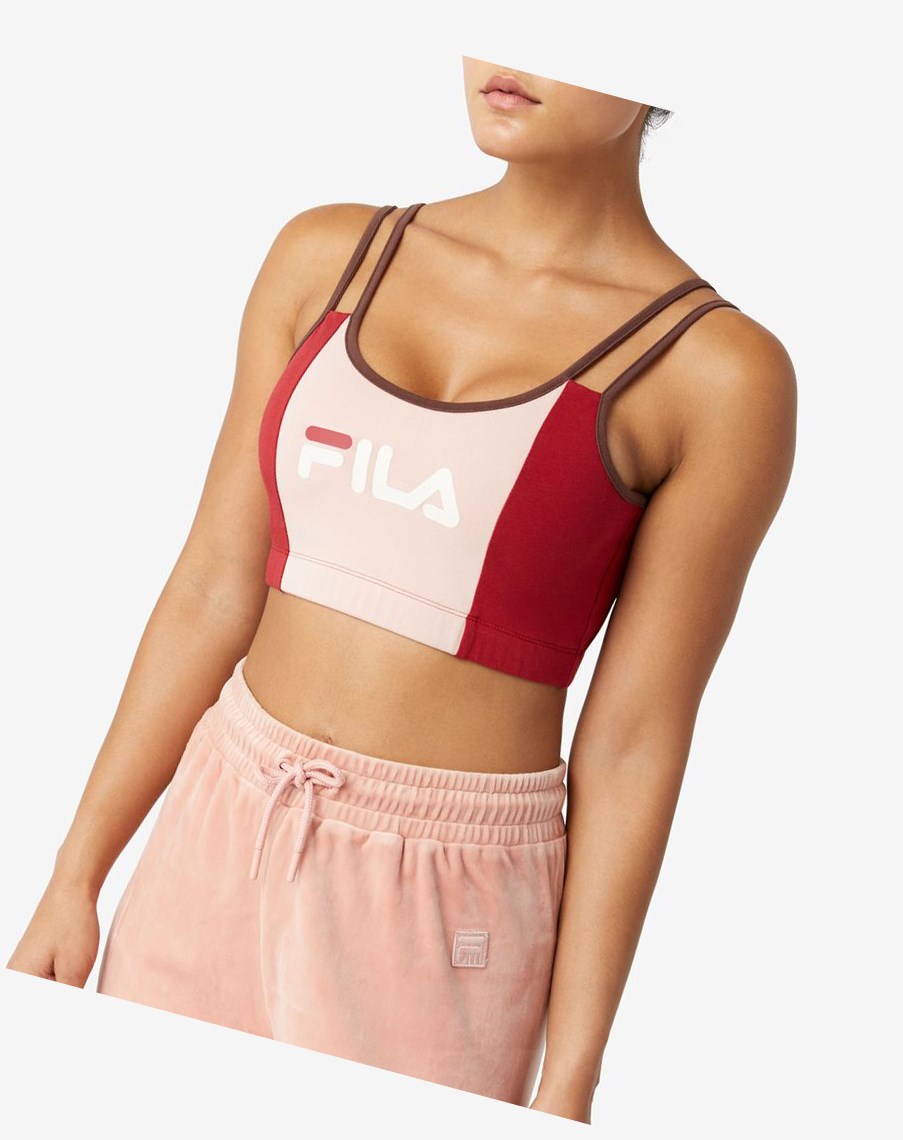 Fila Indira Bra Top Rojas Rosas | 14NBVZQOY