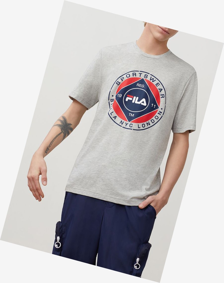 Fila Jordao Estampadas Tee Greyheather | 47KHRUOWD