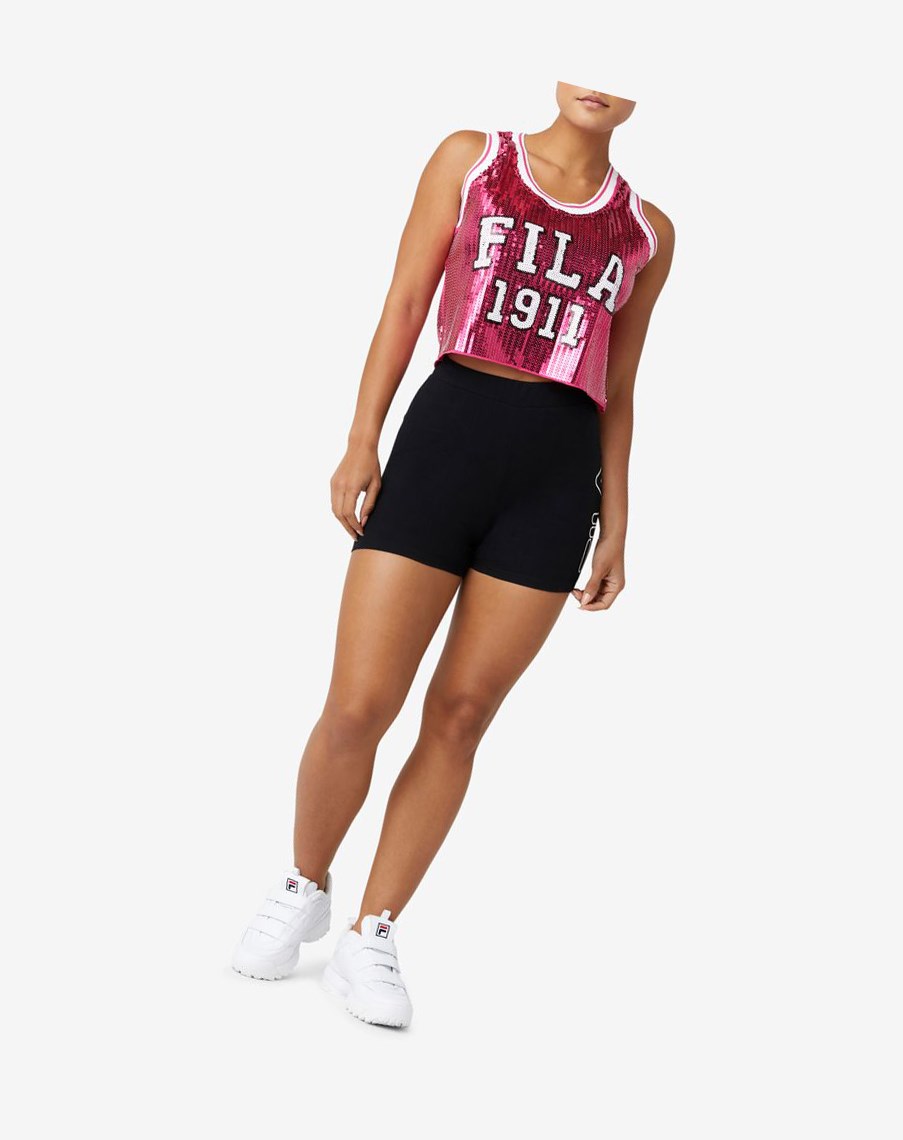 Fila Kiki Glam Crop Jersey 686 Magenta | 01YWAXMKF