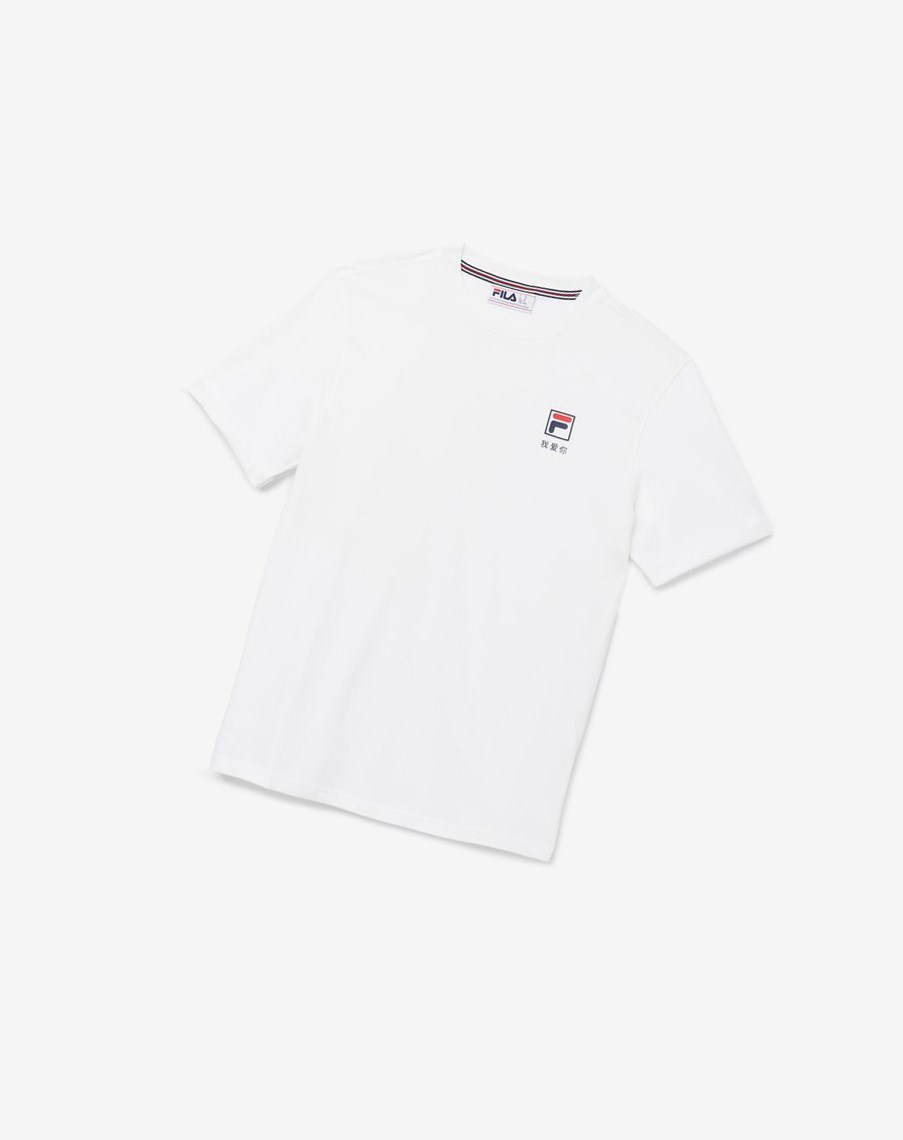 Fila Kildare Tee Blancas Rojas | 12WCVMUIA