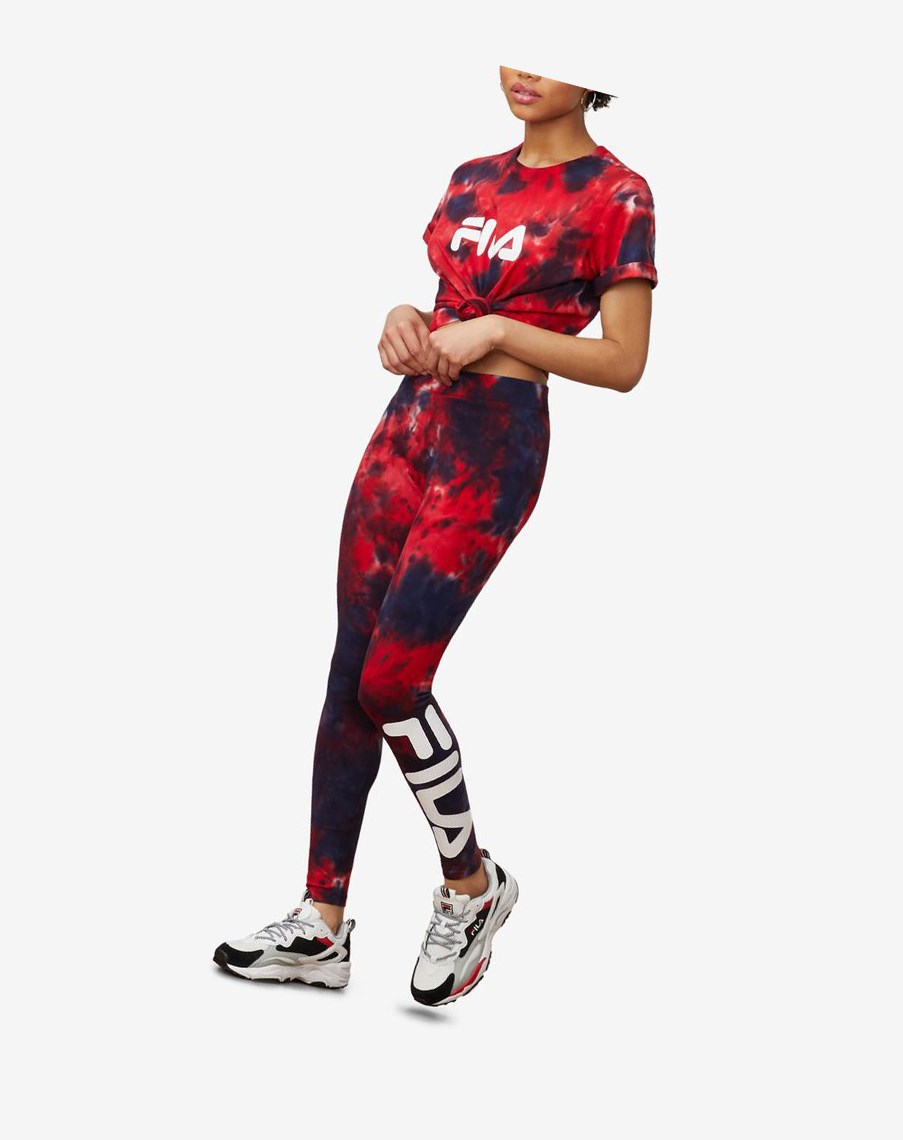 Fila Laila Tie Dye Legging Rojas | 95ZSXJECU