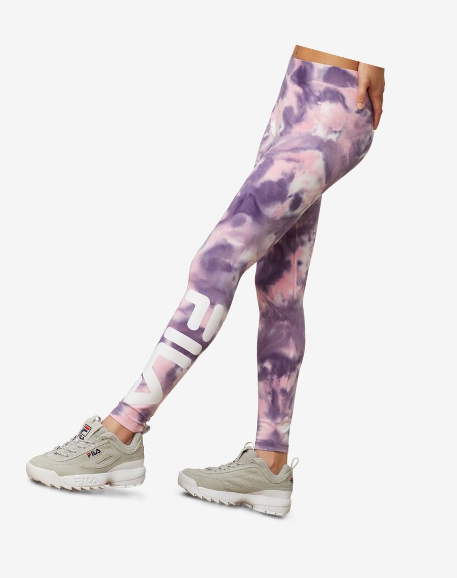 Fila Laila Tie Dye Legging Rosas | 49JUPQKZE