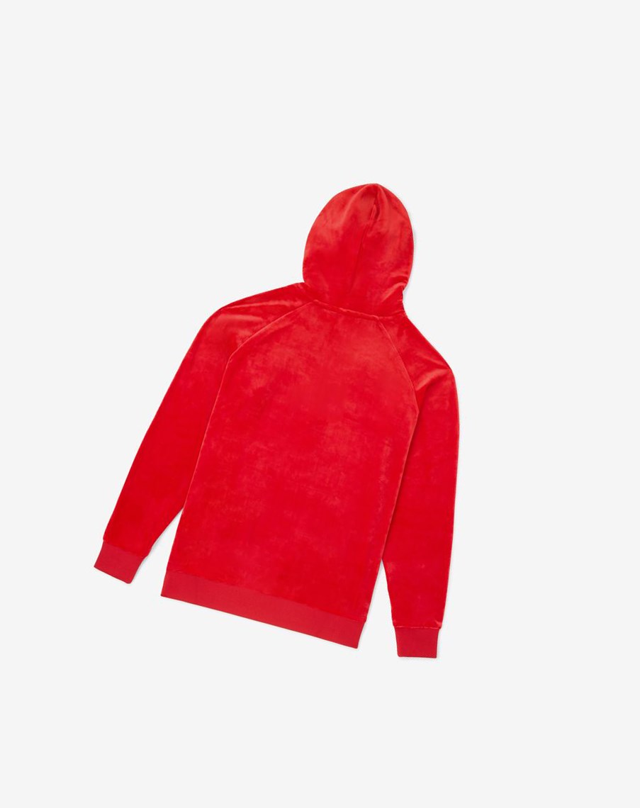 Fila Laurent Velour Hoodie Rojas | 48PDXJTOM