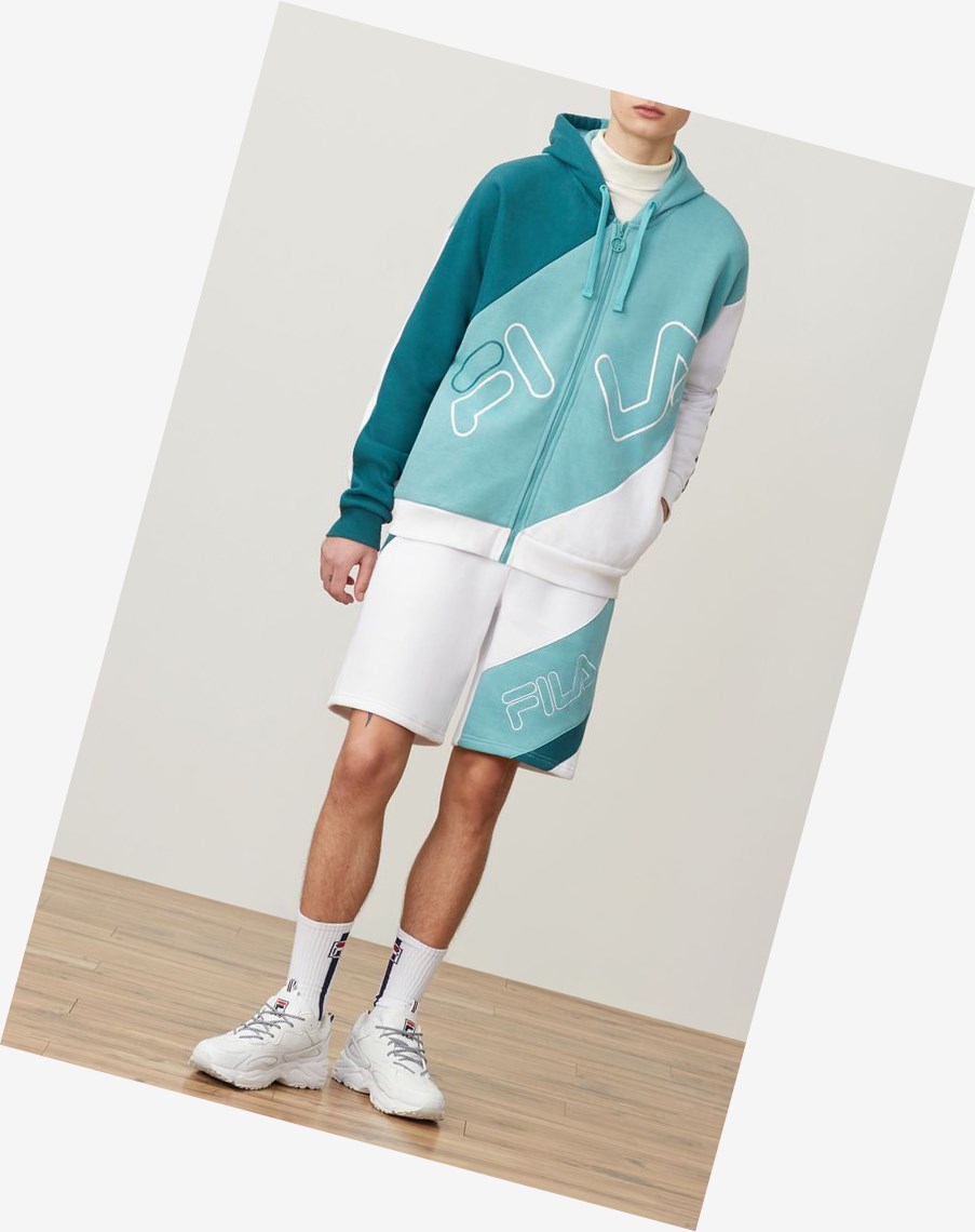 Fila Lazaro Hoodie Paci/Dtrq/Wht | 62RFGPDNX