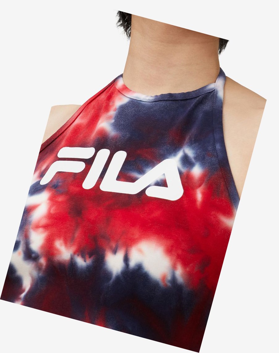 Fila Leah Tie Dye Halter Tank Blancas | 23MAKZVHQ