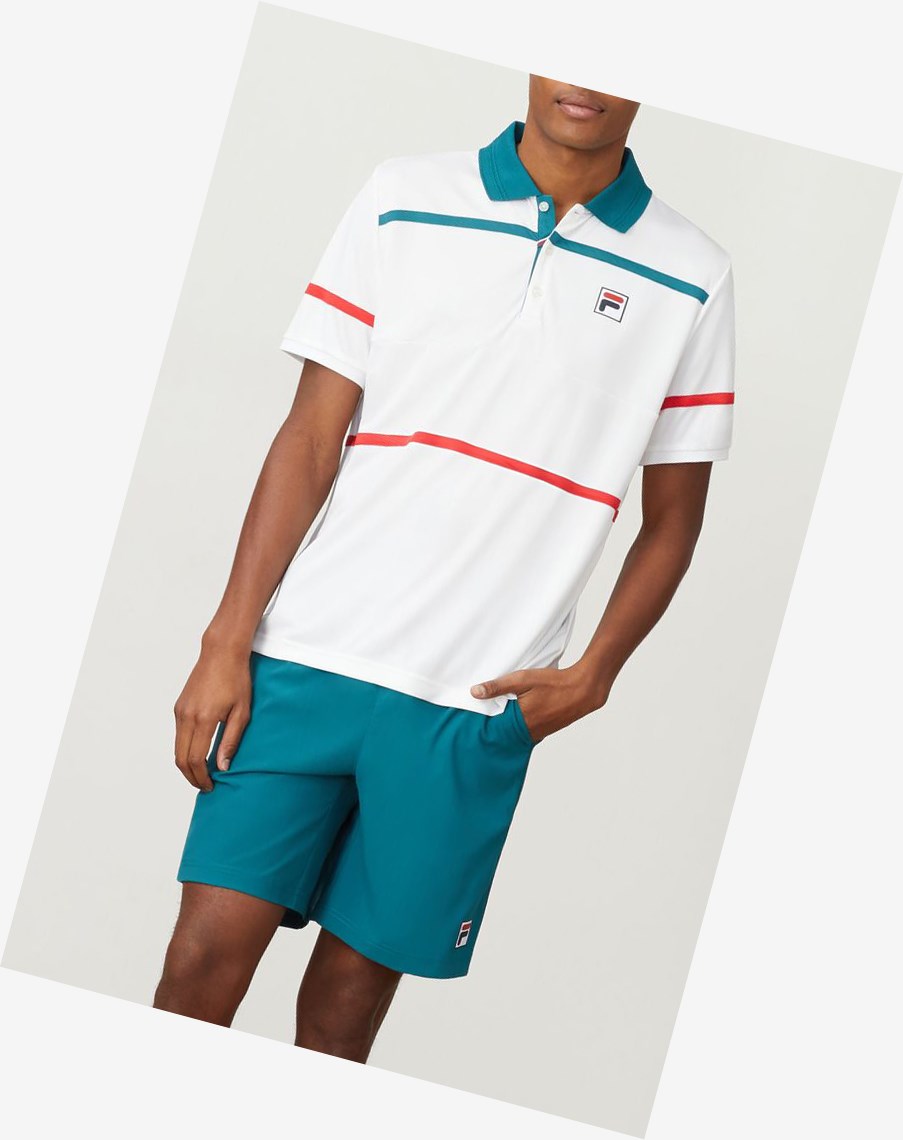 Fila Legend Polo Wht/Paci/Cred | 16OQWVKUY