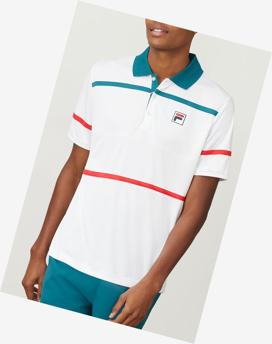 Fila Legend Polo Wht/Paci/Cred | 68ZCQPRYK