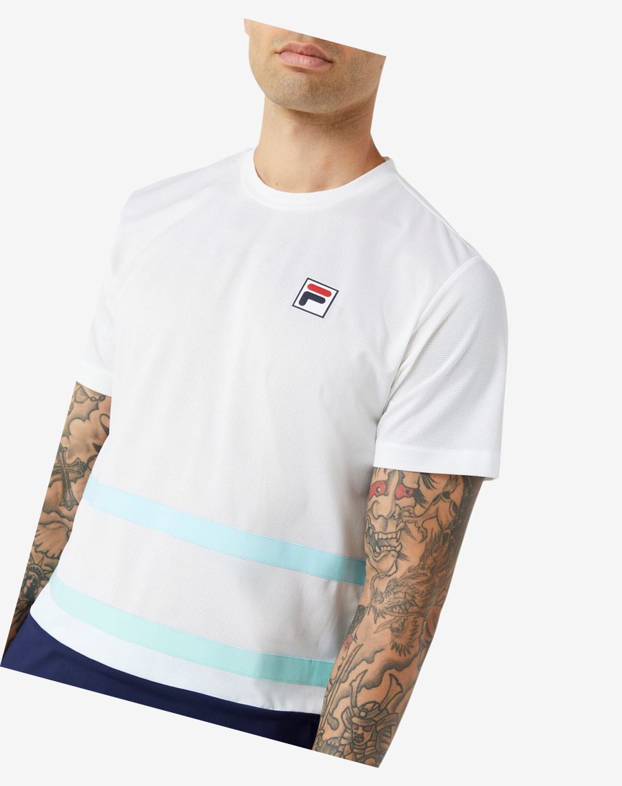 Fila Legends Rally Crew Blancas Azul Marino | 30KFDHCPY