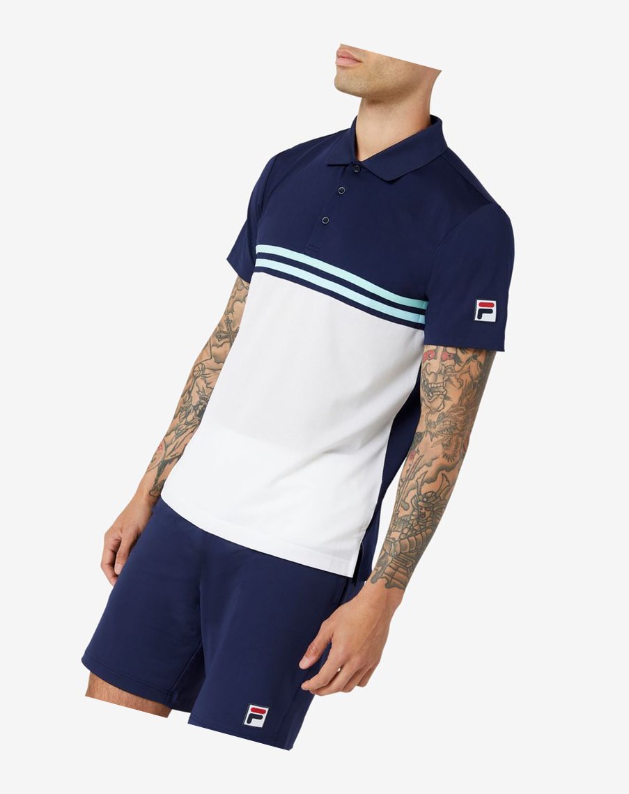 Fila Legends Rally Polo Azul Marino Blancas | 89LXAJPYI