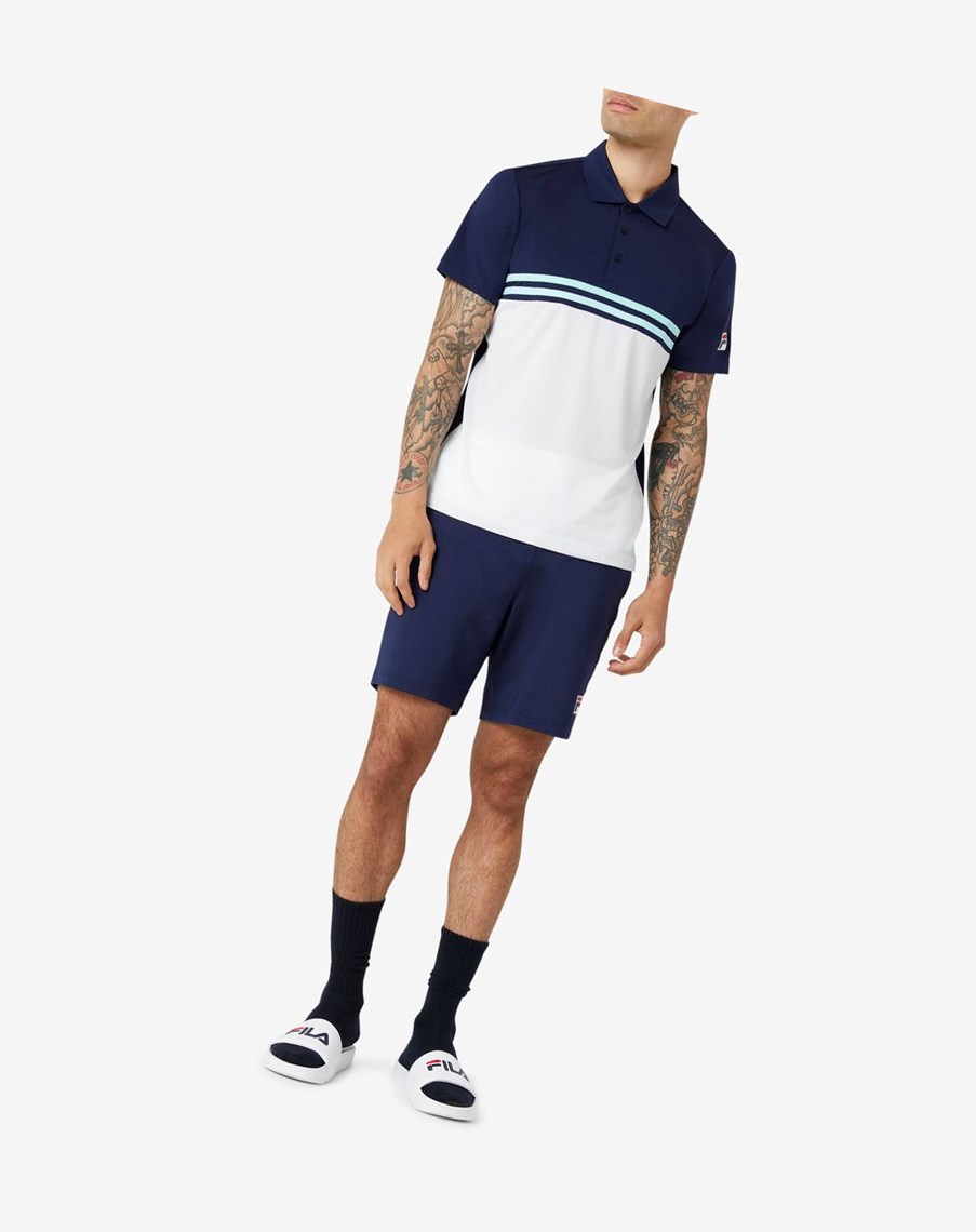 Fila Legends Rally Polo Azul Marino Blancas | 89LXAJPYI