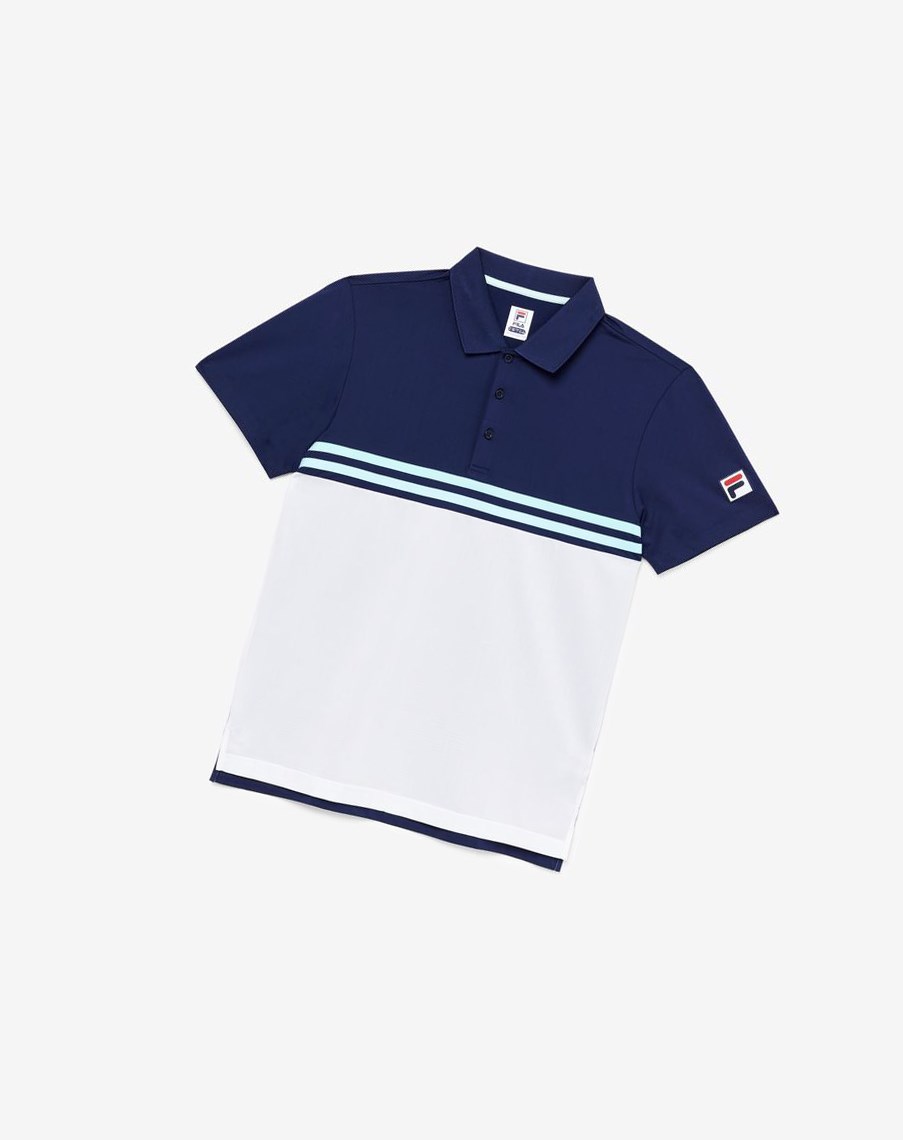 Fila Legends Rally Polo Azul Marino Blancas | 89LXAJPYI