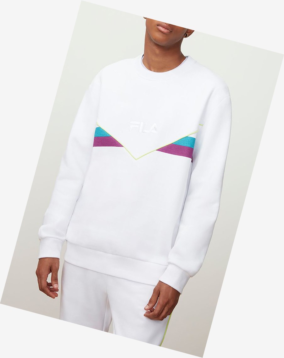 Fila Leroy Sweatshirt Wht/Bbay/Grpj | 50YULSPNZ