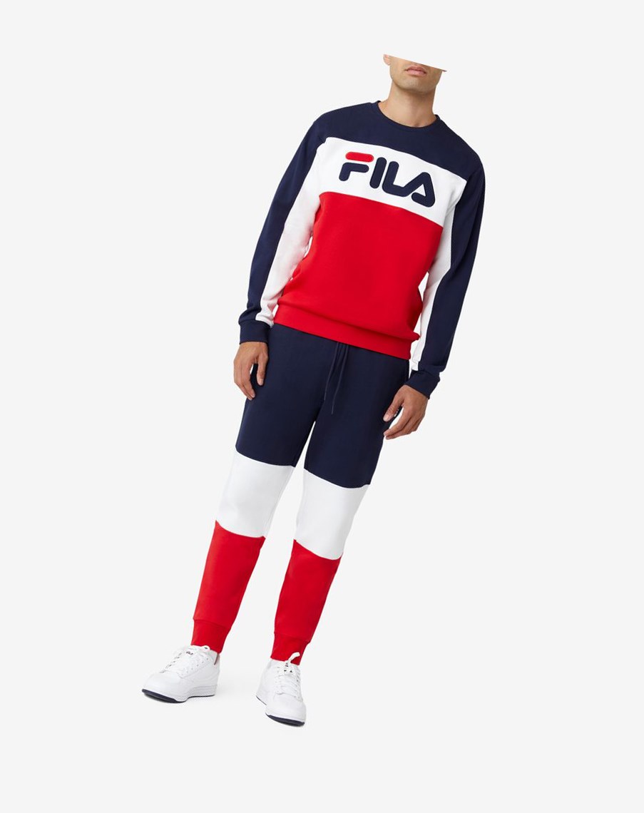 Fila Lesner Fleece Crew 410 Peac/Wht/Cred | 50RKZMHVD