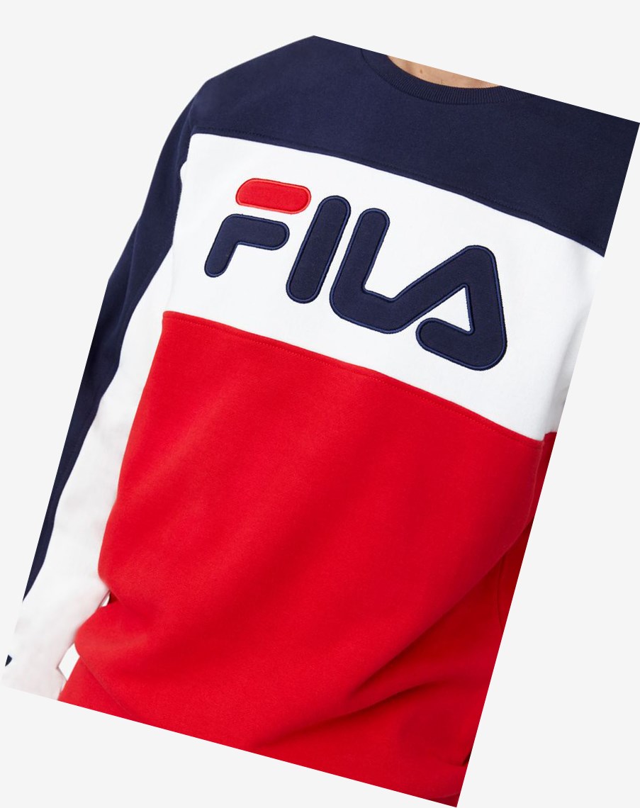 Fila Lesner Fleece Crew 410 Peac/Wht/Cred | 50RKZMHVD