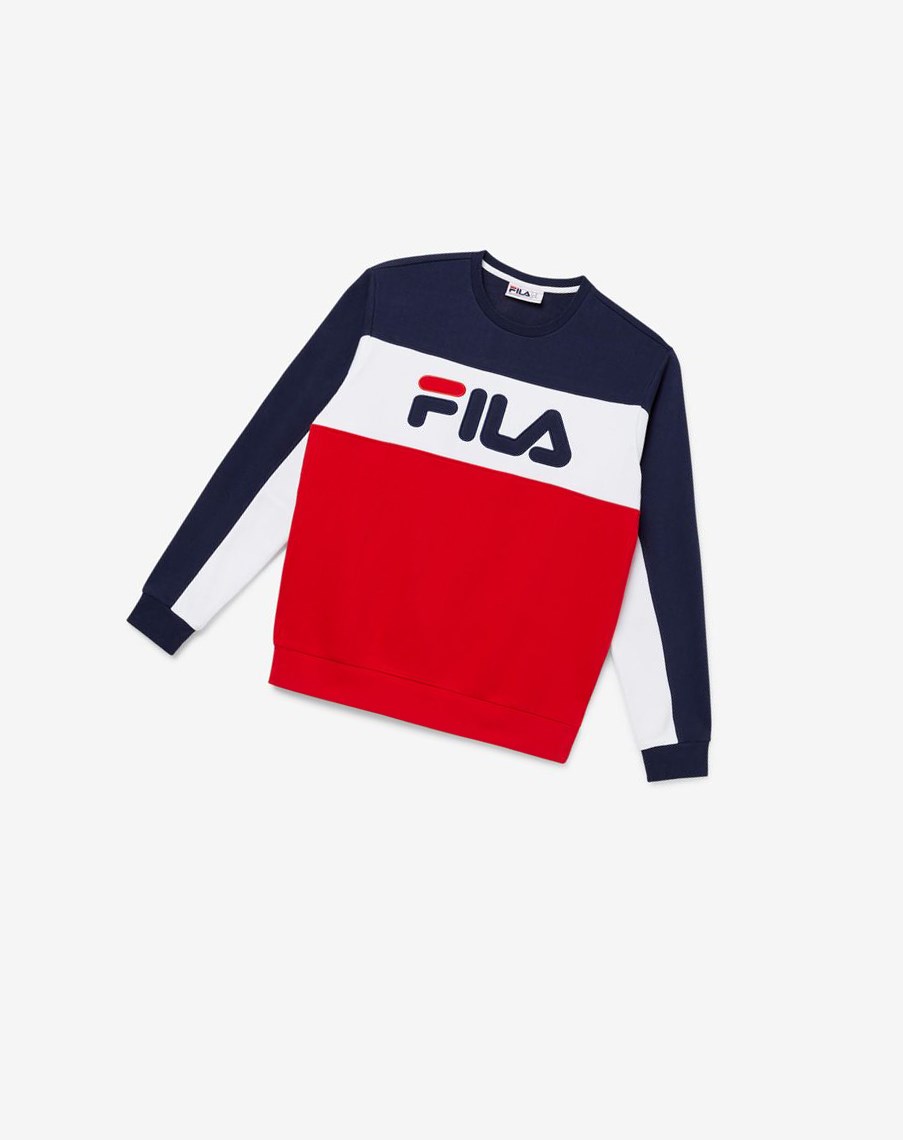 Fila Lesner Fleece Crew 410 Peac/Wht/Cred | 50RKZMHVD