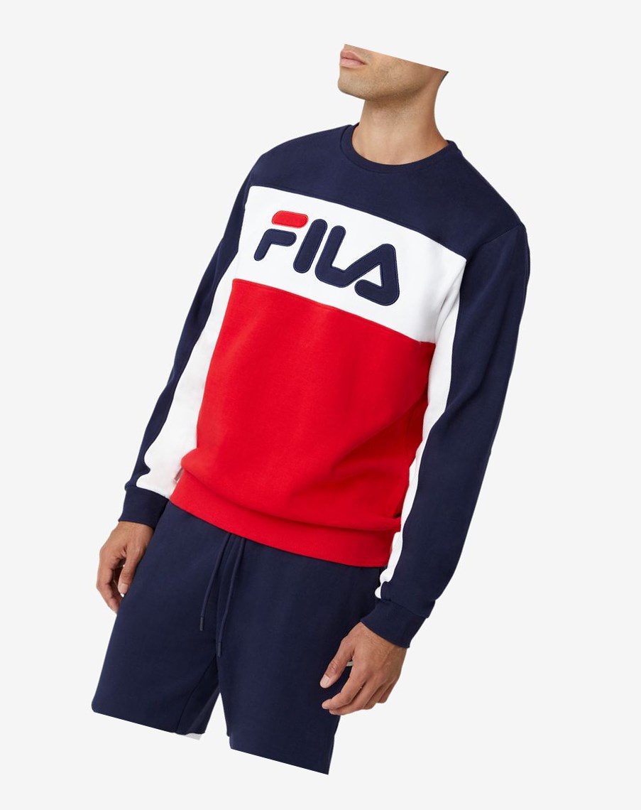 Fila Lesner Fleece Crew 410 Peac/Wht/Cred | 51MBSAQIF