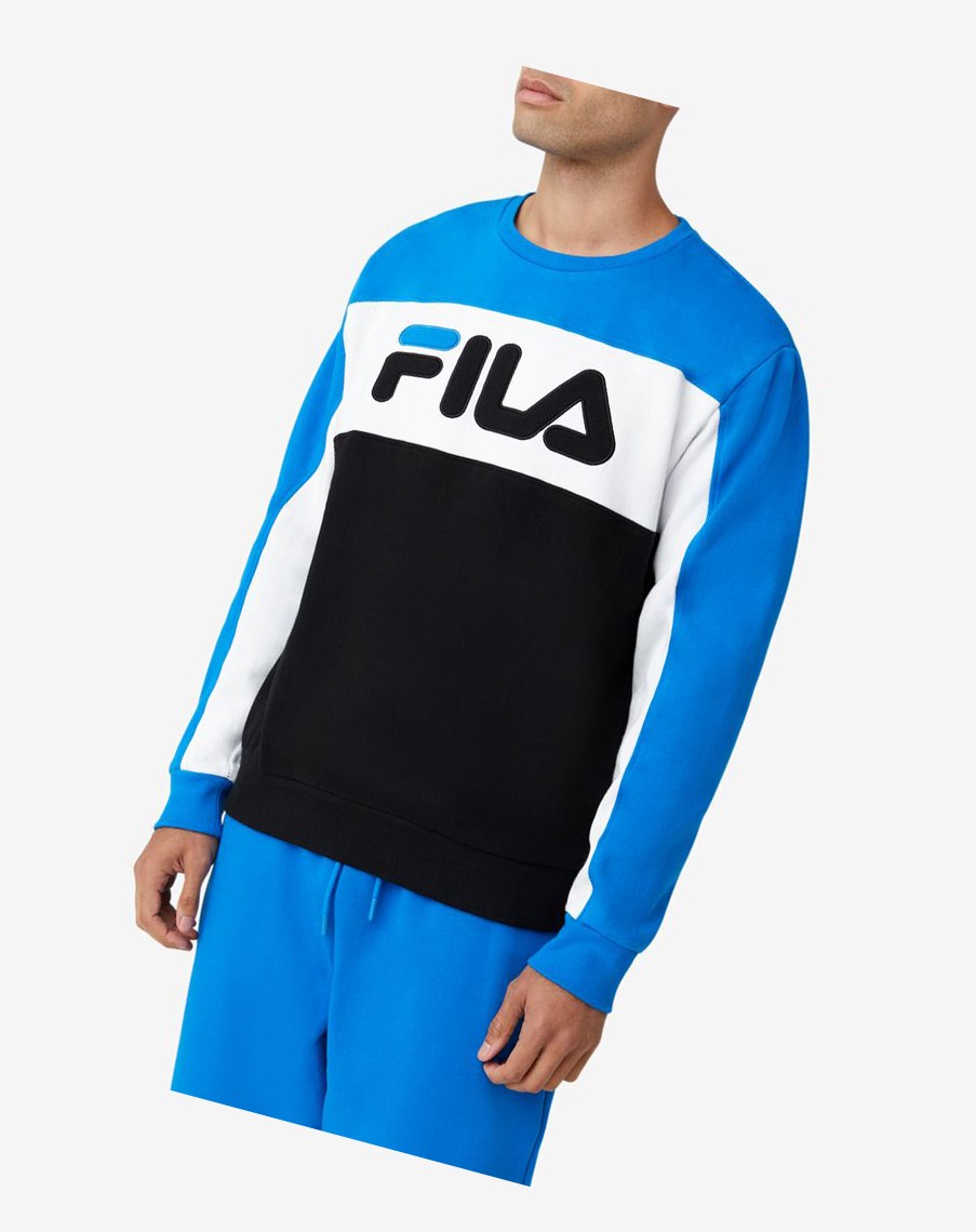 Fila Lesner Fleece Crew 916 Dblu/Wht/Blk | 05XACPESH