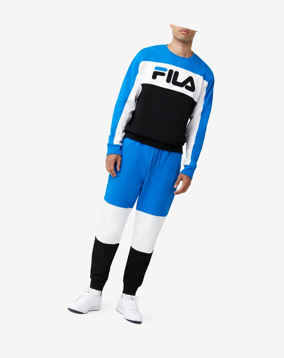 Fila Lesner Fleece Crew 916 Dblu/Wht/Blk | 05XACPESH