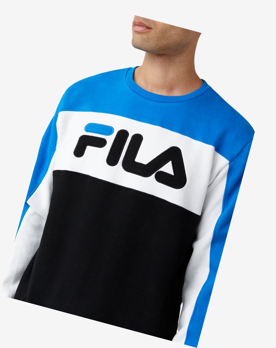 Fila Lesner Fleece Crew 916 Dblu/Wht/Blk | 05XACPESH