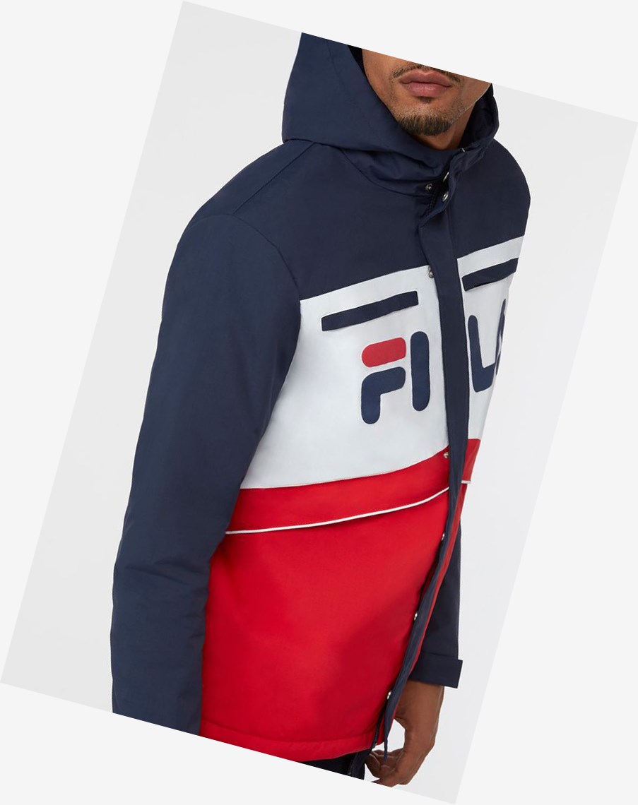 Fila Linden Jacket Navy/Wht/Cred | 42EMAWYRT