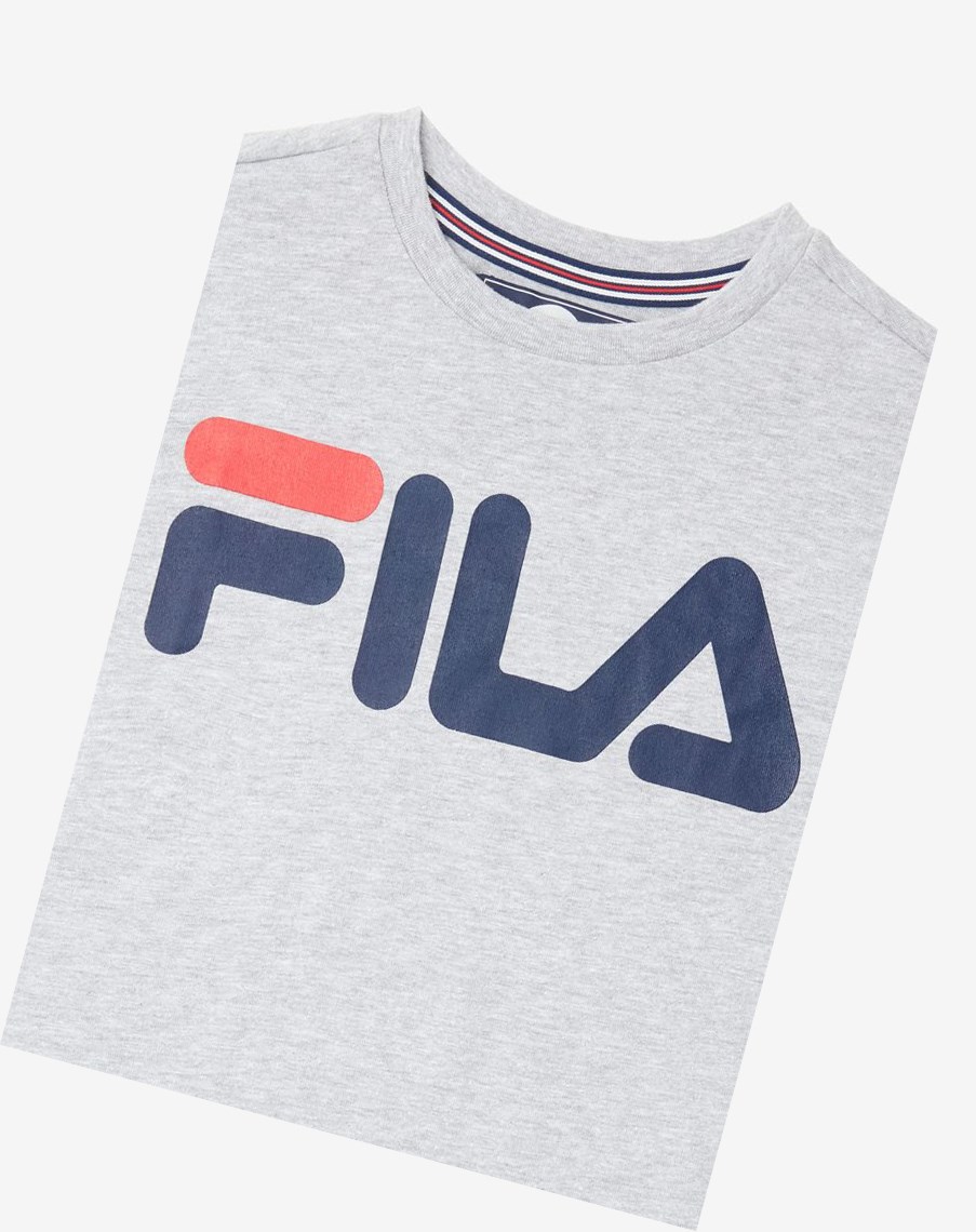 Fila Logo Tee Gris | 61CPFLABV