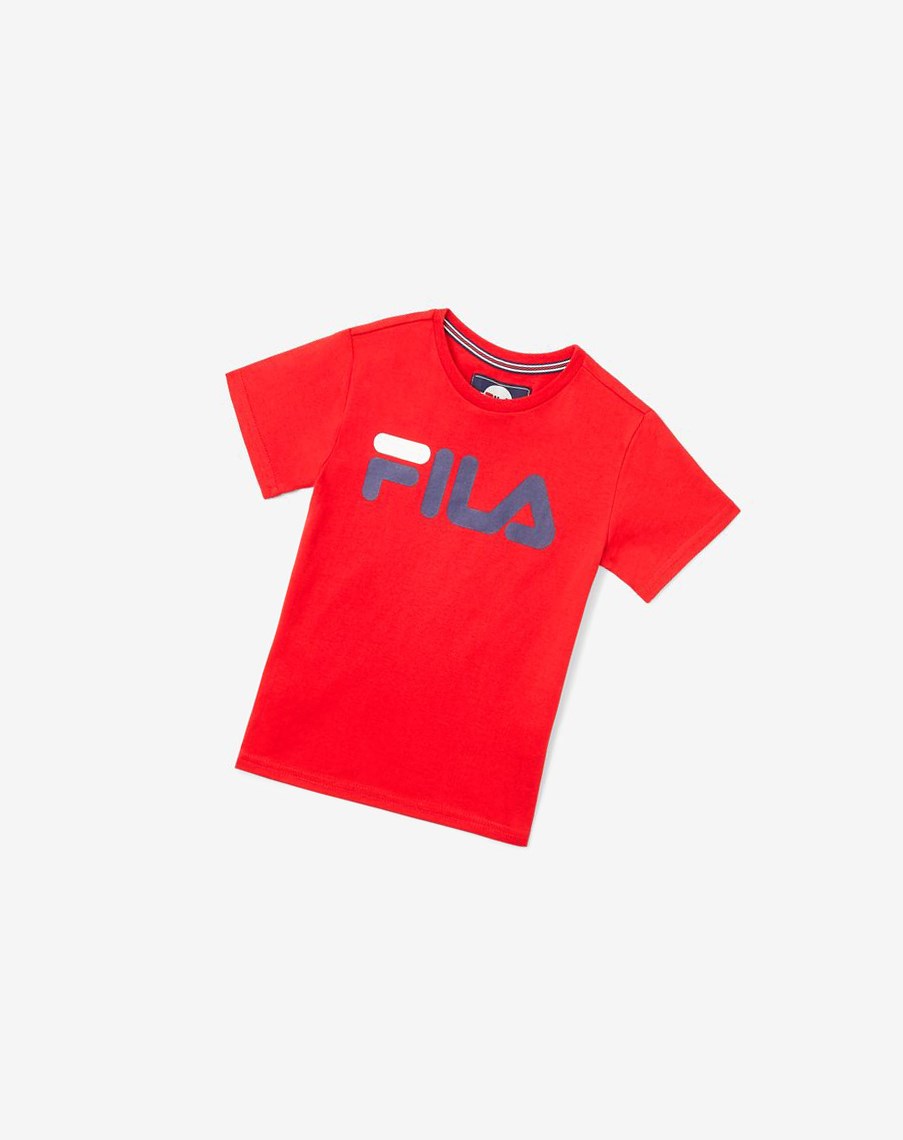 Fila Logo Tee Rojas | 82AUFJPGQ