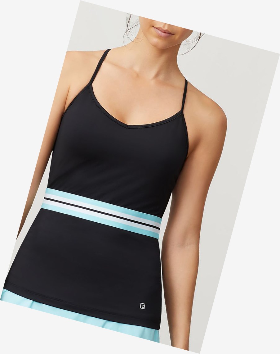 Fila Love Game Cami Tank Negras | 01ITUOZWS