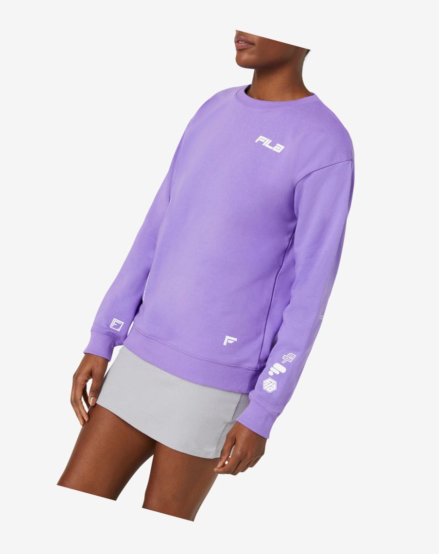 Fila Luce Boyfriend Sweatshirt Moradas Blancas | 29LHRYZNS