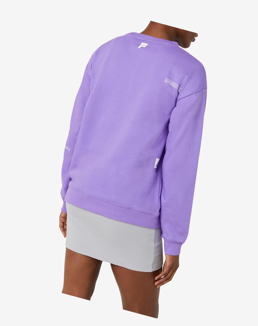 Fila Luce Boyfriend Sweatshirt Moradas Blancas | 29LHRYZNS