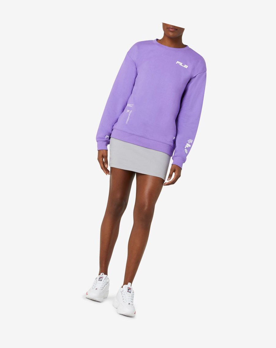 Fila Luce Boyfriend Sweatshirt Moradas Blancas | 29LHRYZNS