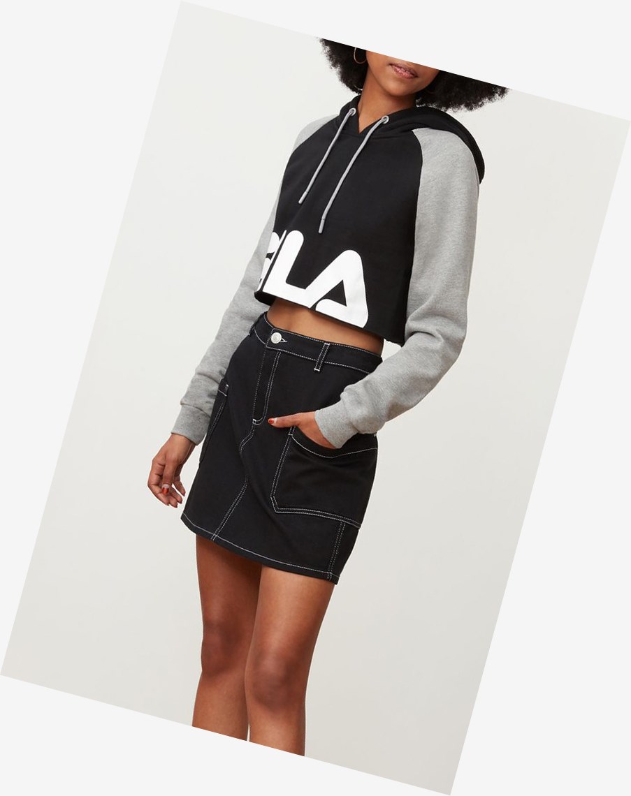 Fila Luciana Hoody Blk/Lgrym/Wht | 59WXSJOPK