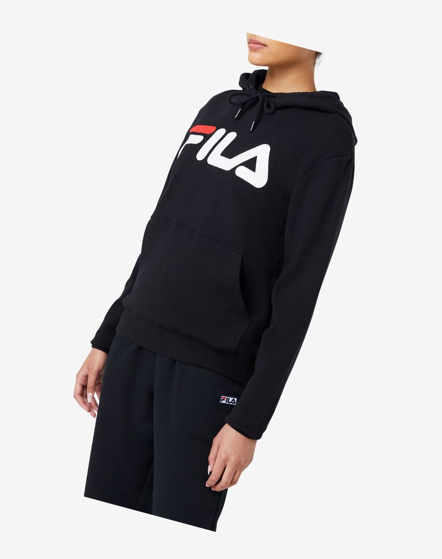 Fila Lucy Hoodie Negras Blancas | 61HVALOQC