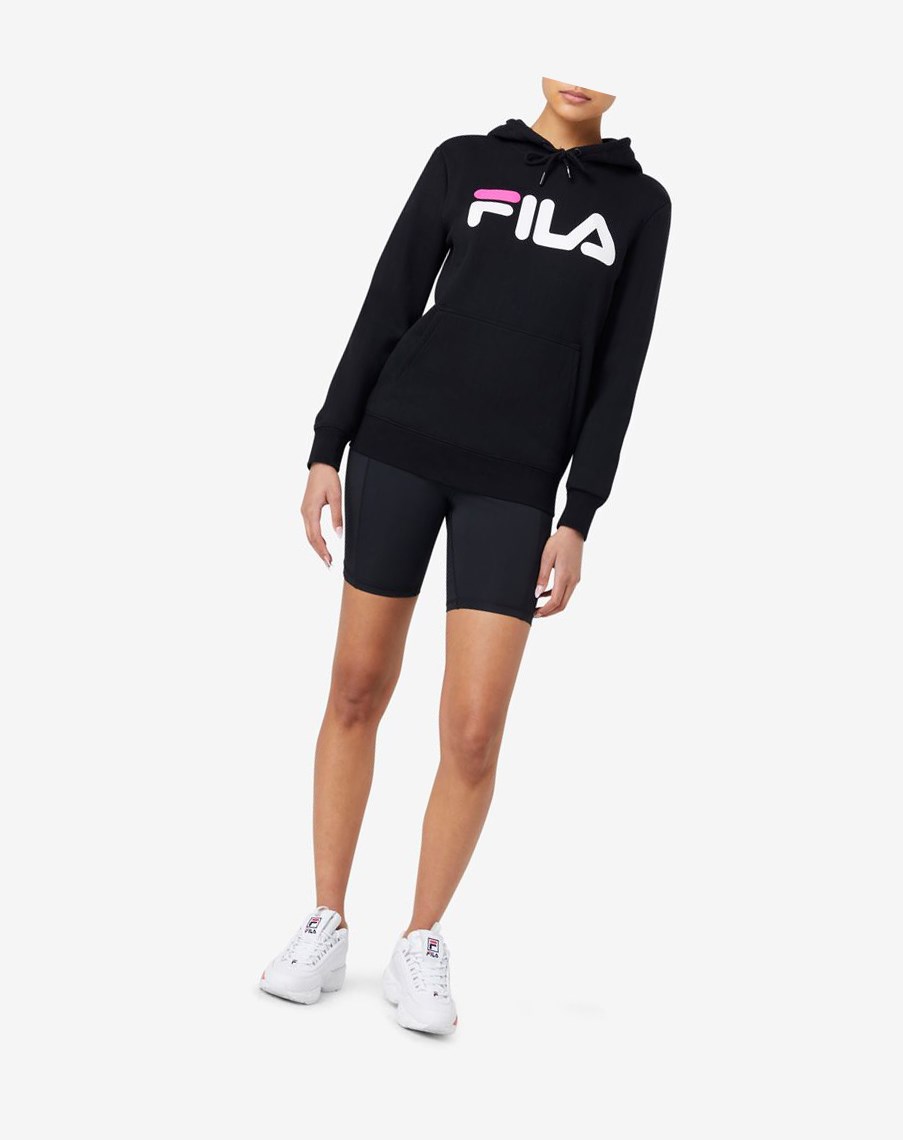 Fila Lucy Hoodie Negras Blancas Rosas | 03DMYCKLU