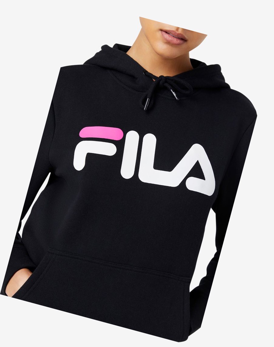 Fila Lucy Hoodie Negras Blancas Rosas | 03DMYCKLU